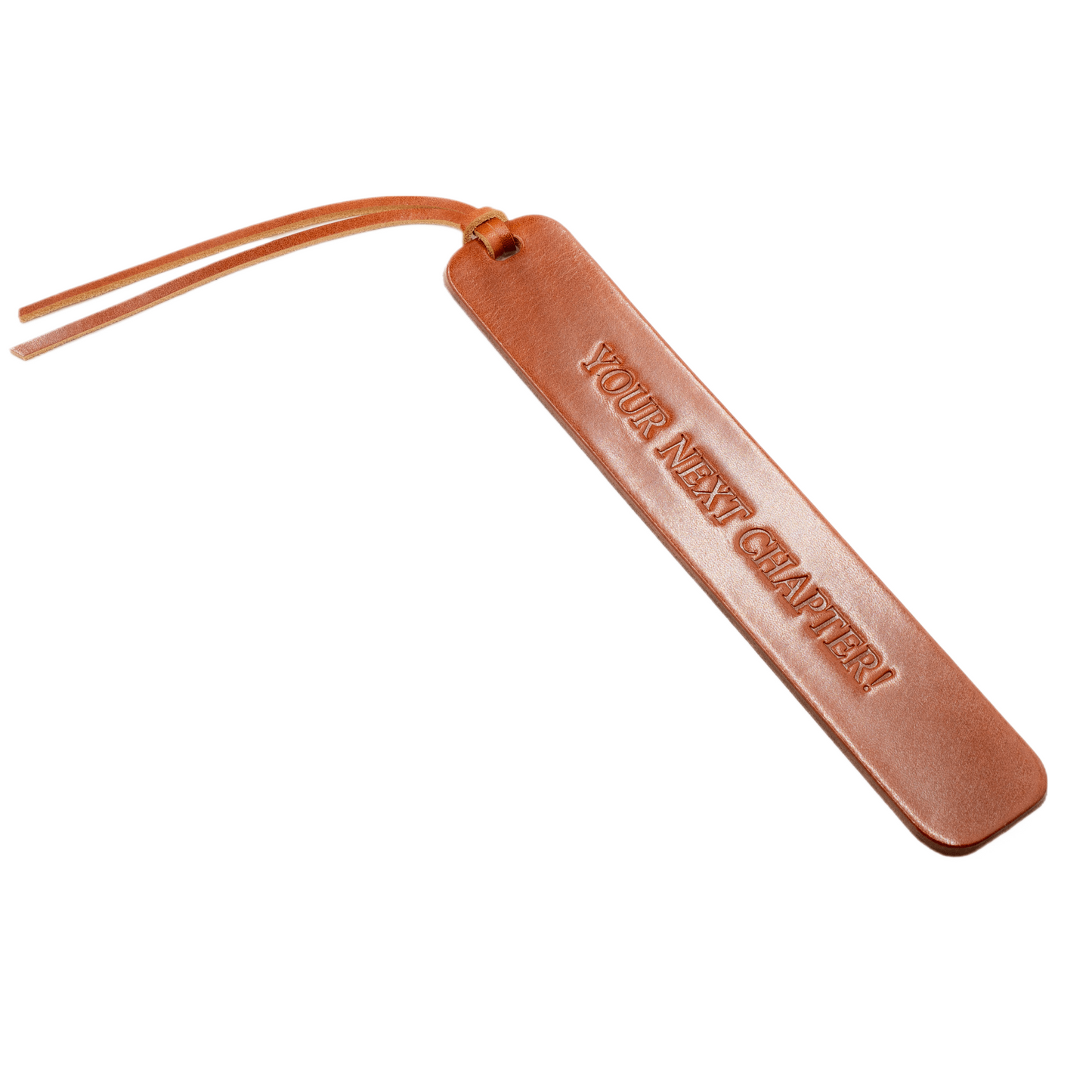 Leather Bookmark "Your Next Chapter" Tan Leather