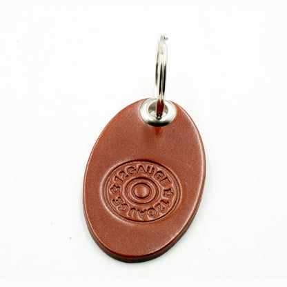 Leather keyring Cabinet Keys 12 Gauge Cartridge Design Tan Colour
