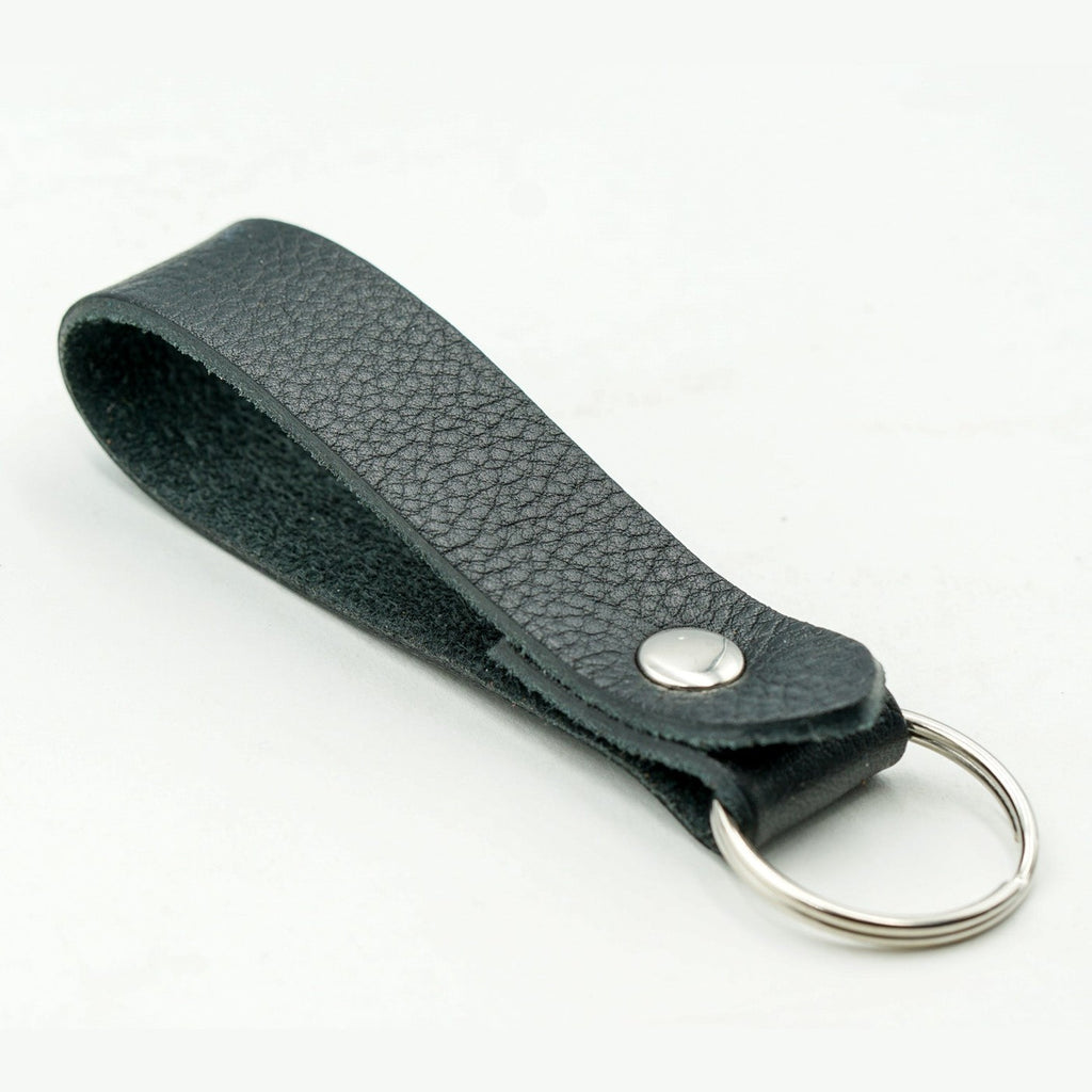 Keyring Classic Tumble Grained Veg Tanned Leather Keyfob Various Colours