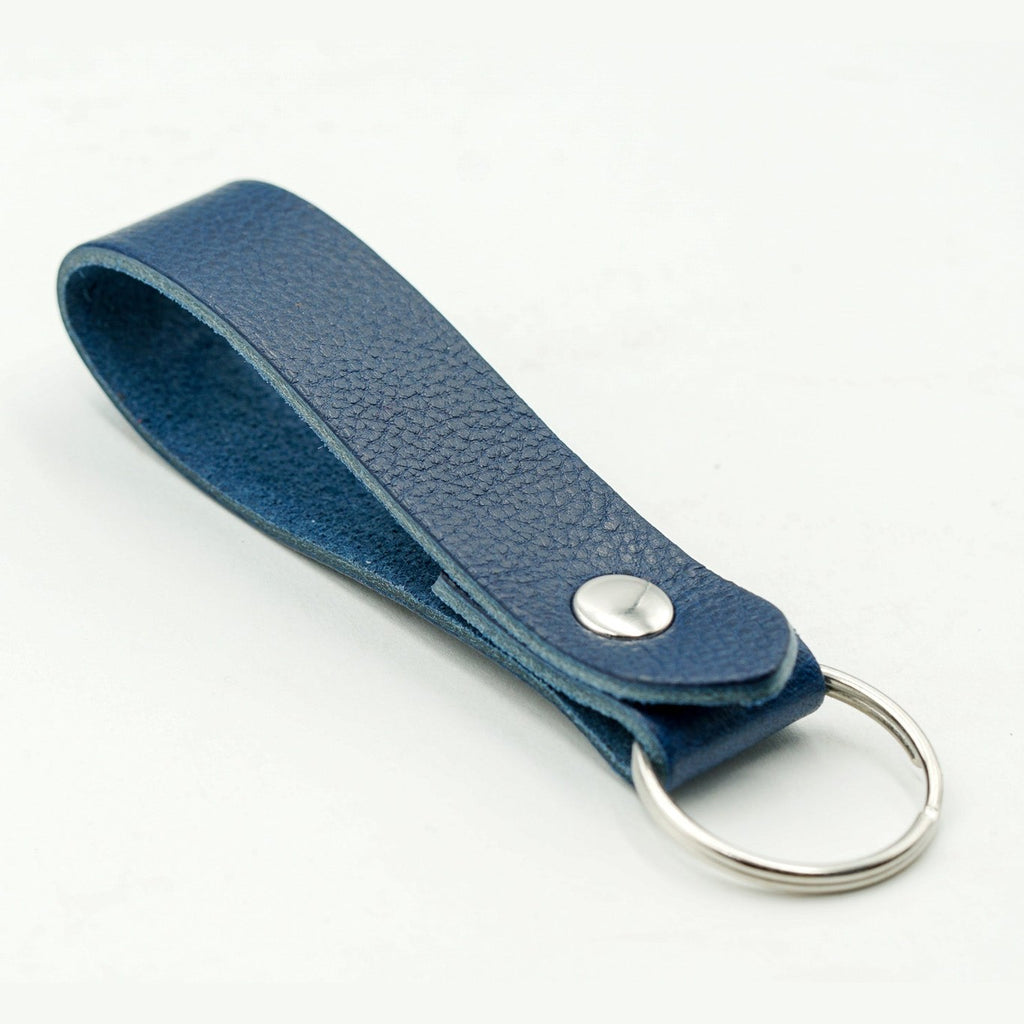 Keyring Classic Tumble Grained Veg Tanned Leather Keyfob Various Colours
