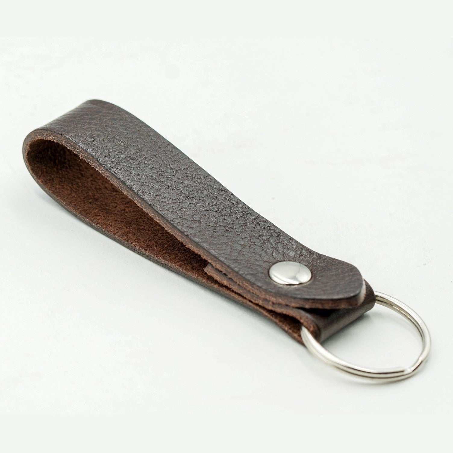 Keyring Classic Tumble Grained Veg Tanned Leather Keyfob Various Colours