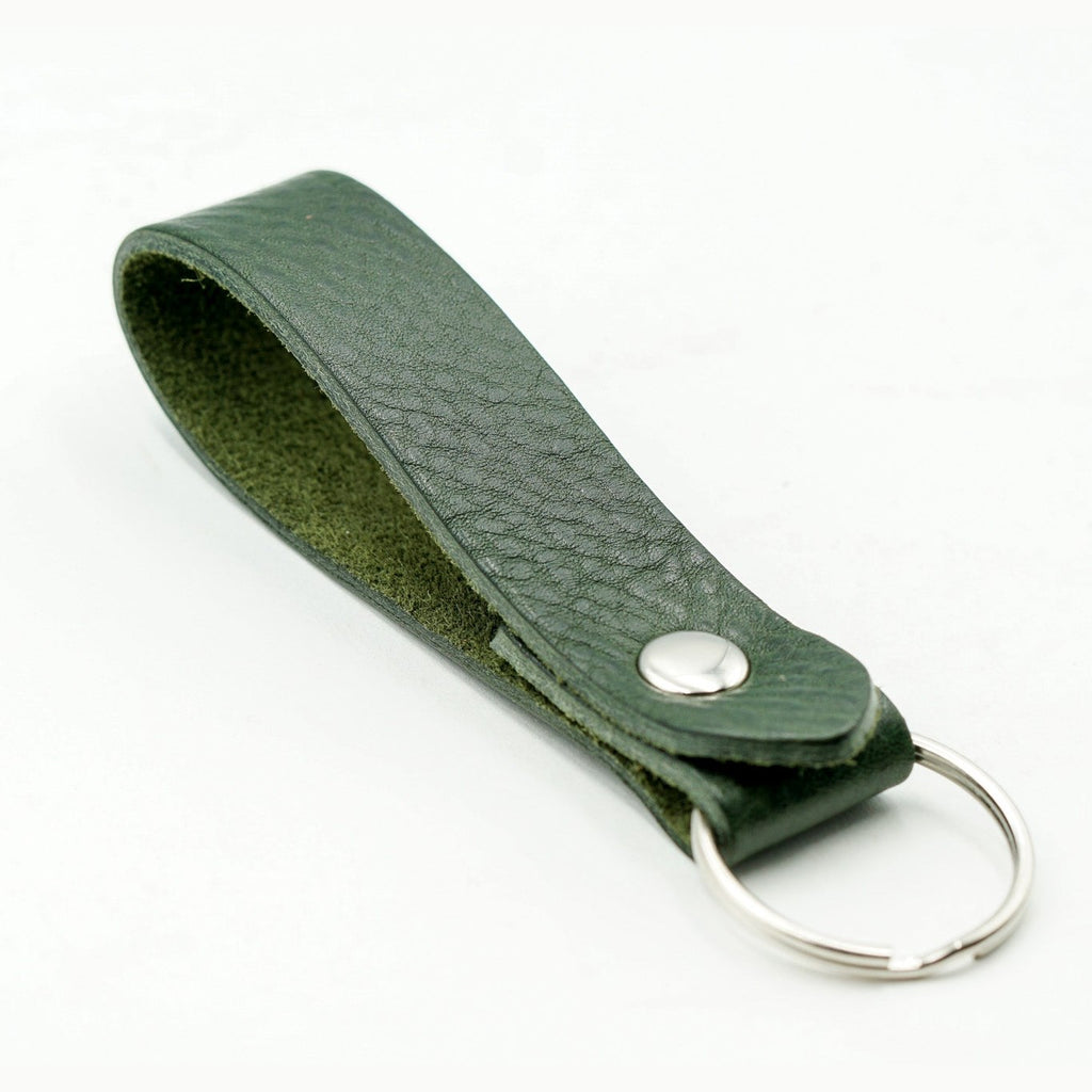 Keyring Classic Tumble Grained Veg Tanned Leather Keyfob Various Colours