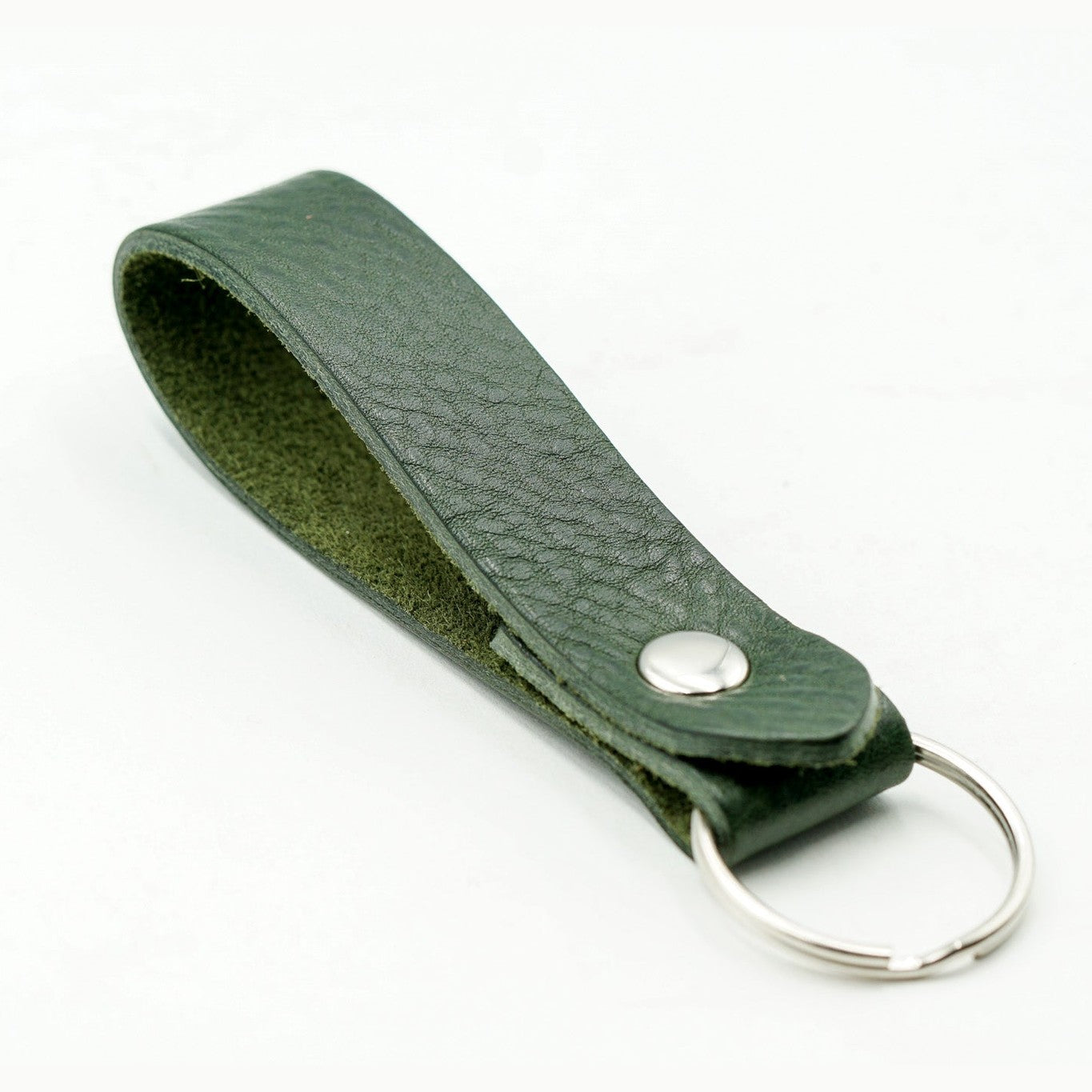 Keyring Classic Tumble Grained Veg Tanned Leather Keyfob Various Colours