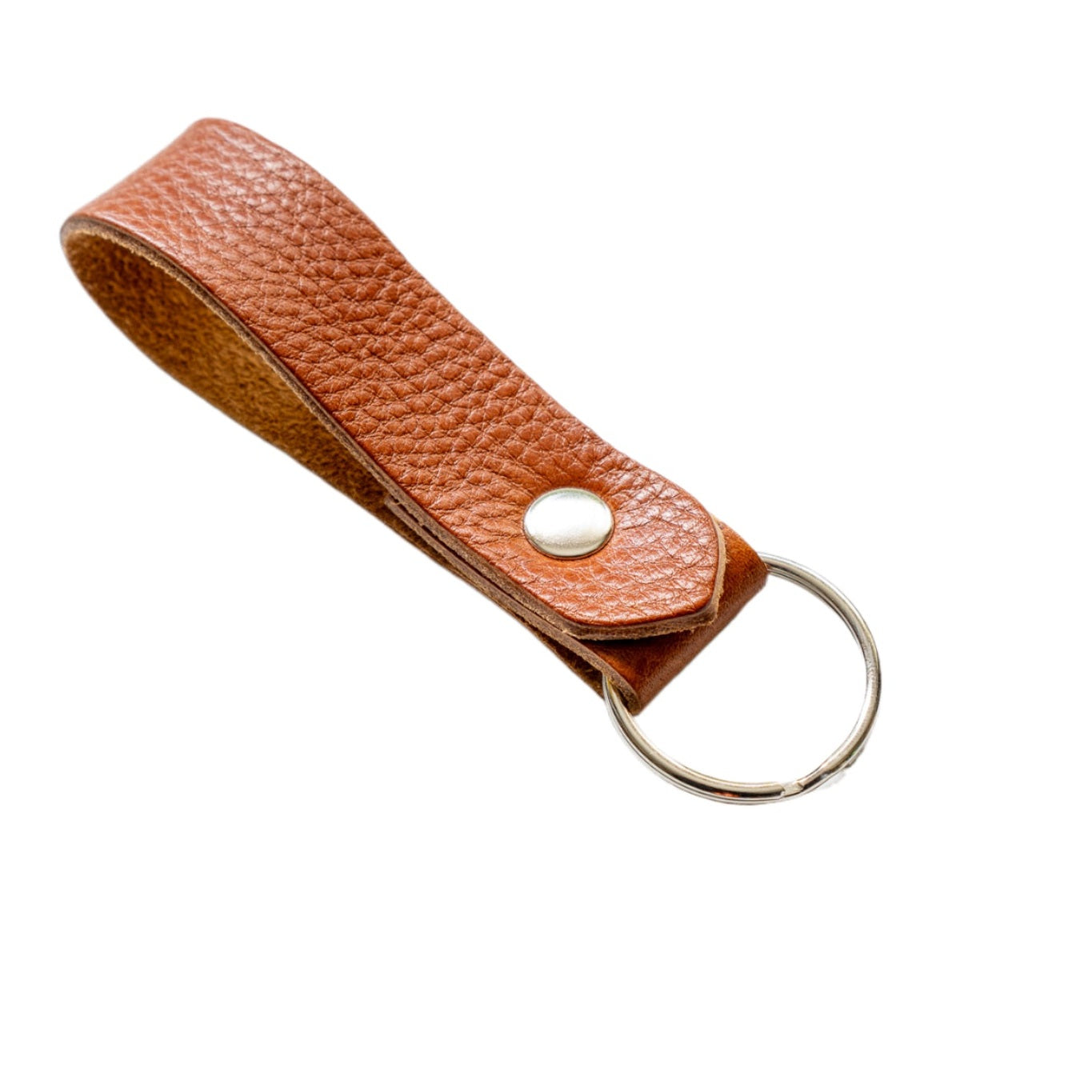 Keyring Classic Tumble Grained Veg Tanned Leather Keyfob Various Colours