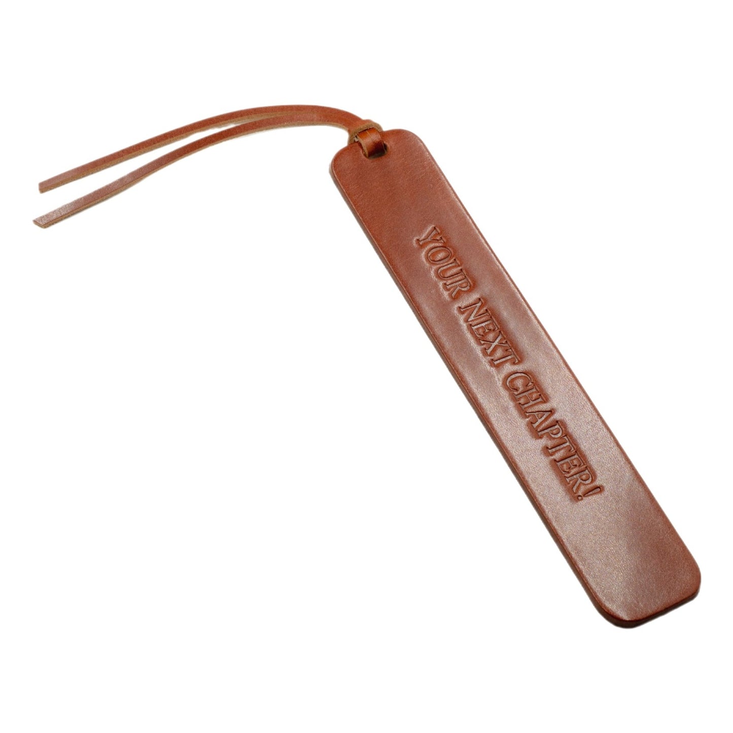 Leather Bookmark "Your Next Chapter" Tan Leather