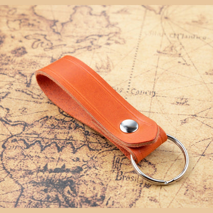 Leather keyring Bright Orange Key Holder Hanger Key Fob