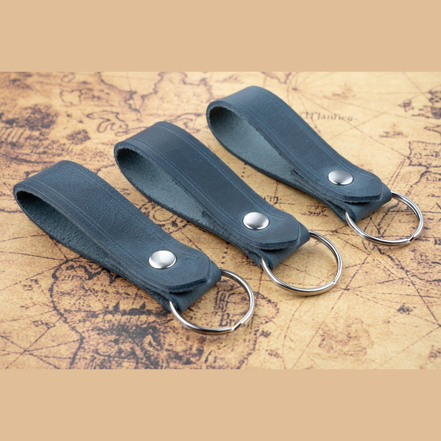 Leather keyring Admiral Blue Key Holder Hanger Key Fob