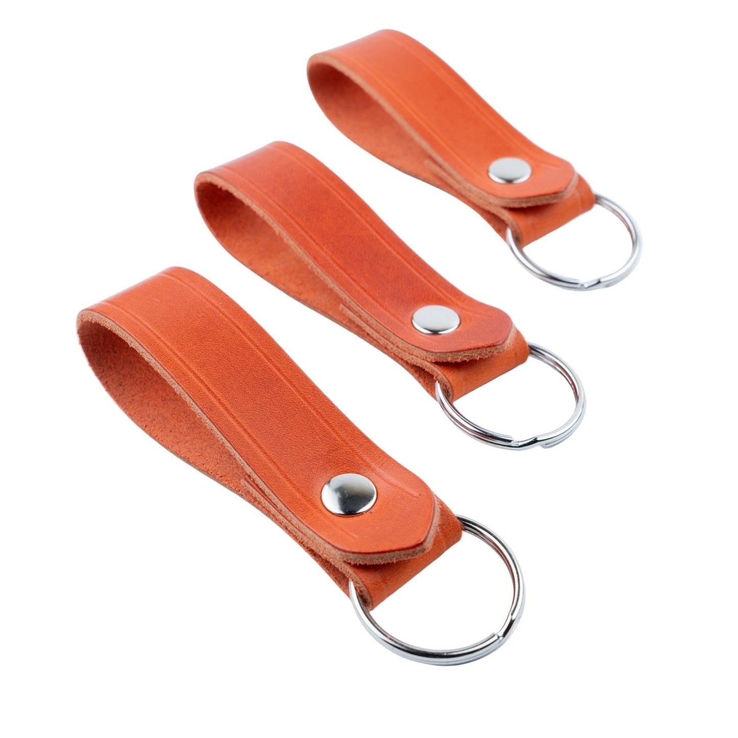 Leather keyring Bright Orange Key Holder Hanger Key Fob